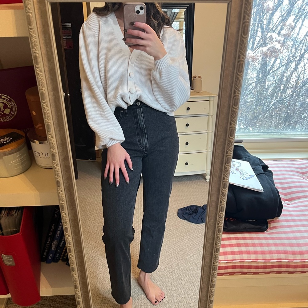 white crop zara sweater cardigan size m